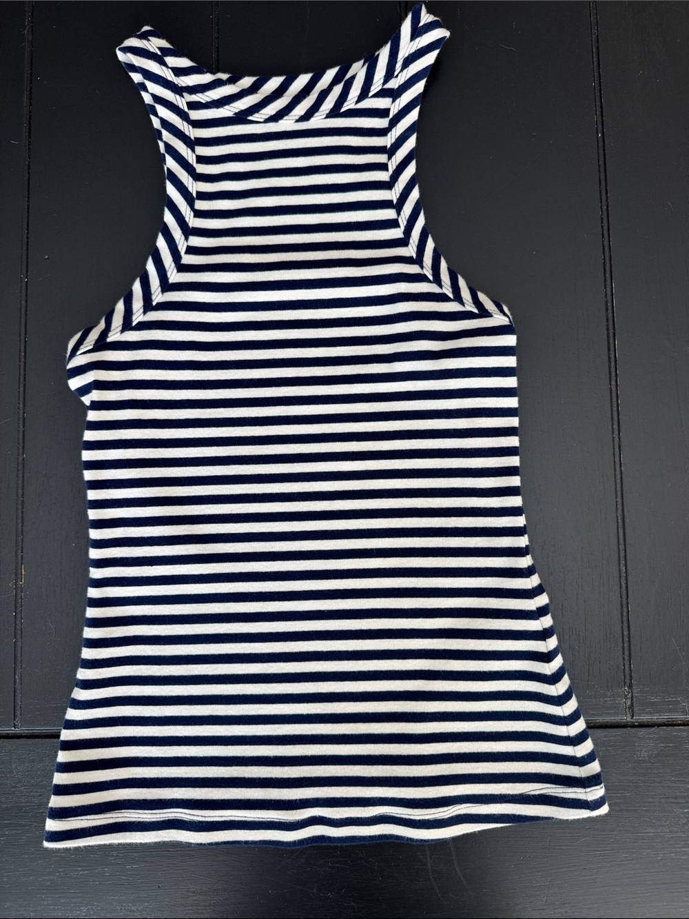 Anthropologie Navy and White Striped Tank